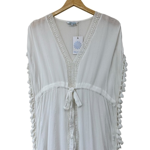 Blue Island Summer Sleeveless Swim Dress Coverup, White, Medium - Picture 3 of 12